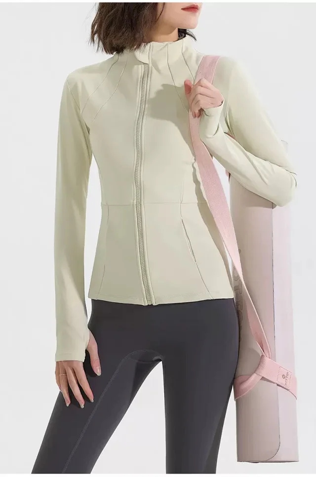 Alo Yoga Jackets Fleece-Lined High-Neck Zip-Up Jacket product detail image 12