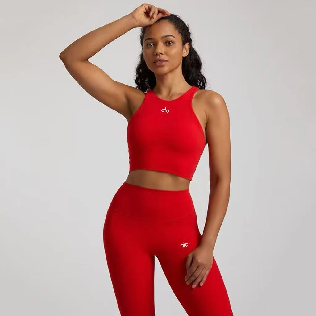 Alo Yoga Halter Crop Top Navy Vest Top - 6