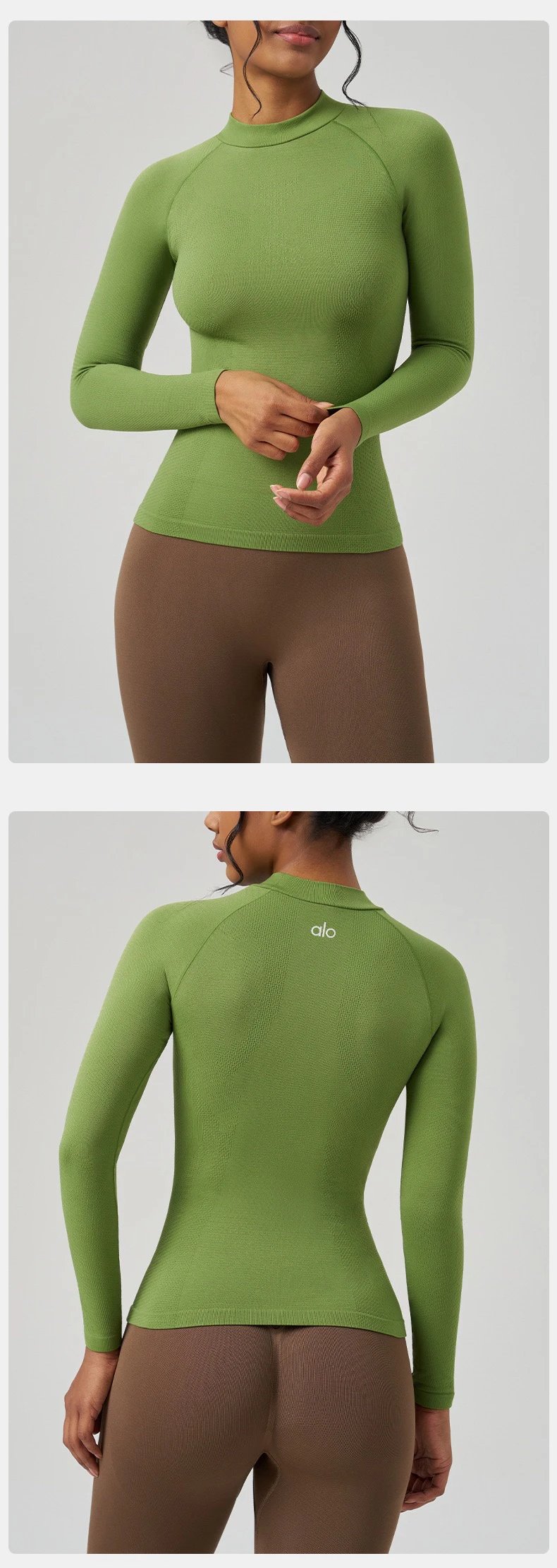 Alo Long Sleeve Mock Neck Base Layer Black - 17