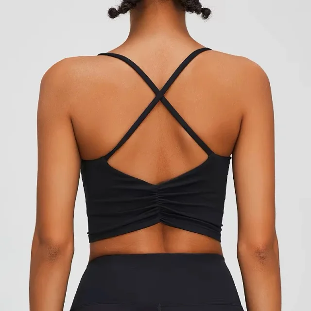 Alo Matching Sets Cropped Strappy Sports Bra and Side-Stripe Shorts Set product detail image 6