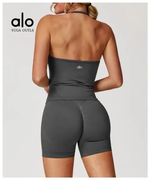 Alo Yoga Outls Halter Top Purple Activewear - 22