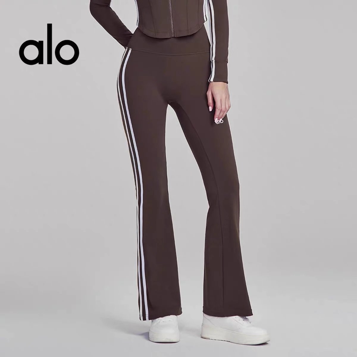 alo Side Stripe Flare Leggings