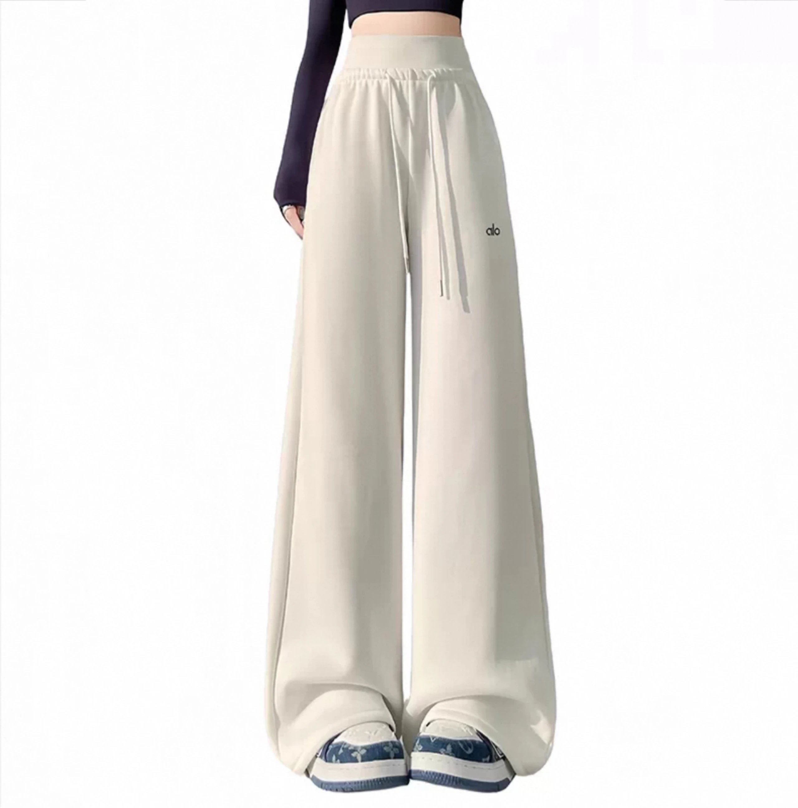 Alo Trousers High-waisted wide-leg drawstring sweatpants image 6