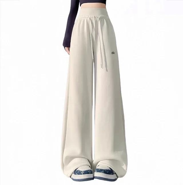 Alo Trousers High-waisted wide-leg drawstring sweatpants product detail image 6