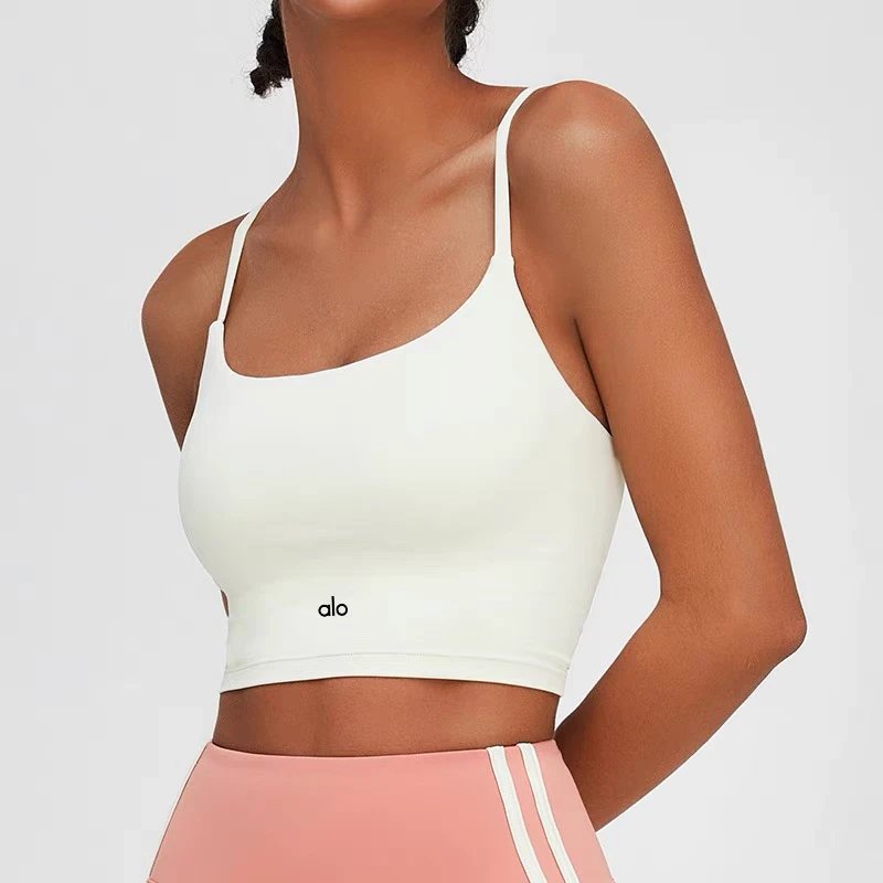 Alo High-Waisted Bike Shorts Peach with White Stripe - 10