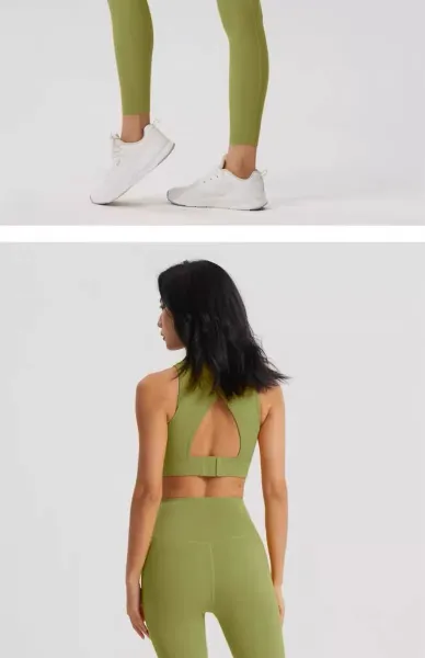 Alo Yoga Cross-Back Sports Bra Matcha Green Activewear - 24