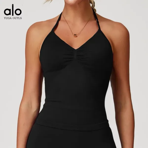 Alo Yoga Outls Halter Top Purple Activewear - 6