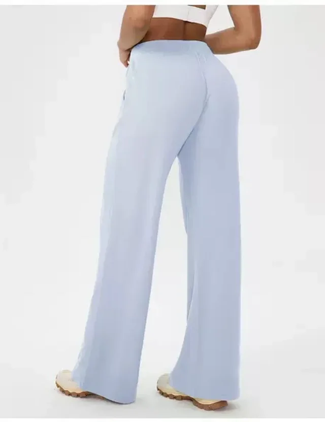 Alo Yoga Trousers Wide-Leg Waffle-Knit Sweatpants product detail image 19
