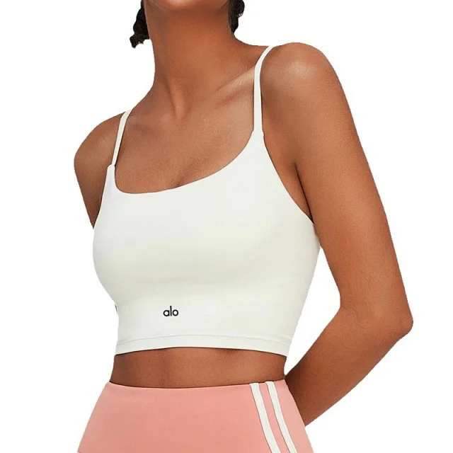 Alo Matching Sets Cropped Strappy Sports Bra and Side-Stripe Shorts Set product detail image 5