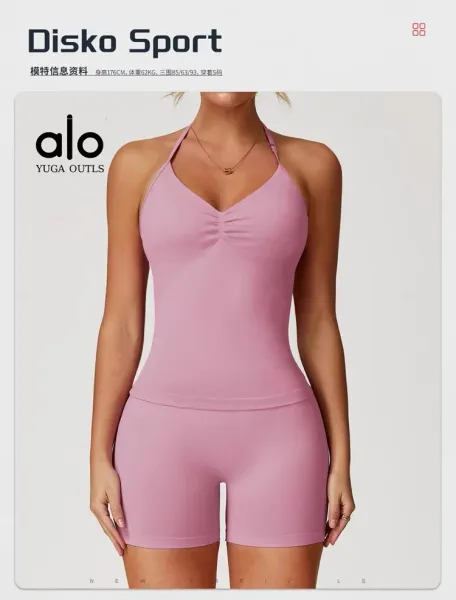 Alo Yoga Outls Halter Top Purple Activewear - 11
