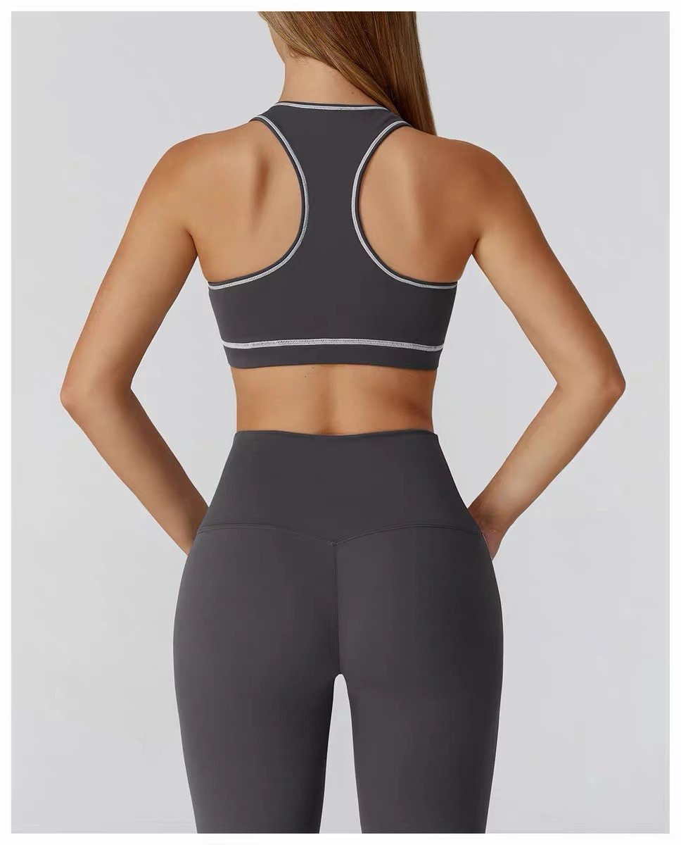 Design High-Waisted Navy Leggings with Side Stripe - 30