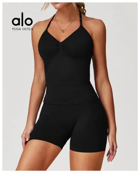 Alo Yoga Outls Halter Top Purple Activewear - 33