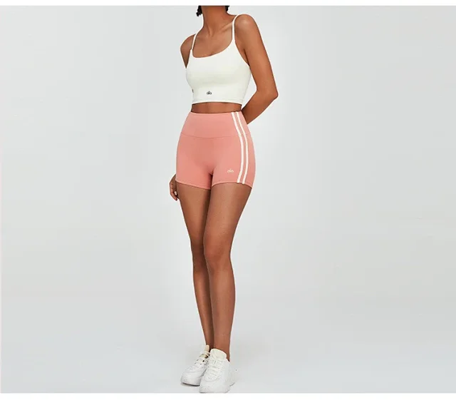 Alo Matching Sets Cropped Strappy Sports Bra and Side-Stripe Shorts Set product detail image 32