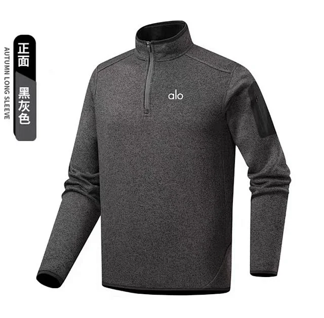 Alo Hoodies & Sweatshirts Quarter-Zip Fleece Pullover with Sleeve Zip Pocket product detail image 10
