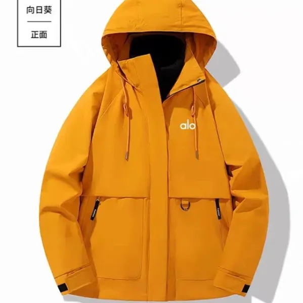 Alo Sunflower Yellow Hooded Windbreaker Jacket Outerwear.windbreaker - 1