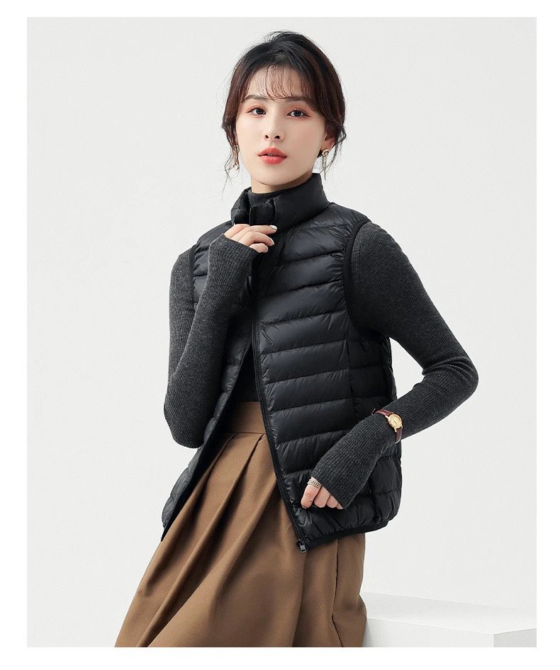 Design Lightweight Quilted Vest Gray Outerwear - 29