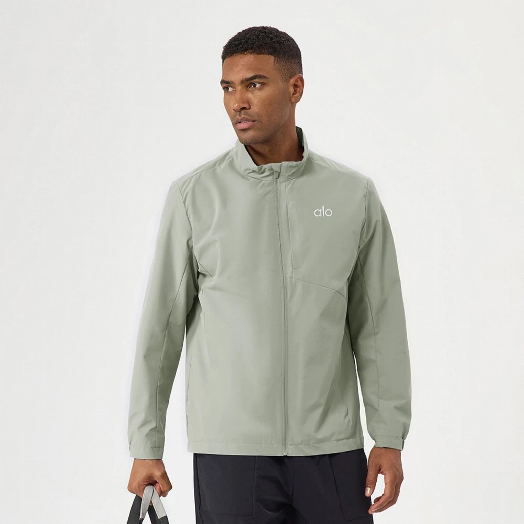 Alo Windbreaker Navy Blue Jacket - 7