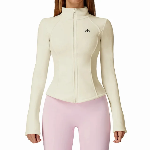 Alo Yoga Jackets Fitted Full-Zip Fleece Jacket product detail image 5