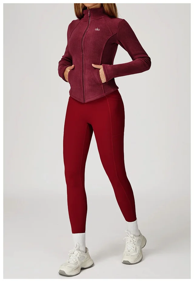 Alo Yoga Jackets Fitted Full-Zip Fleece Jacket product detail image 21