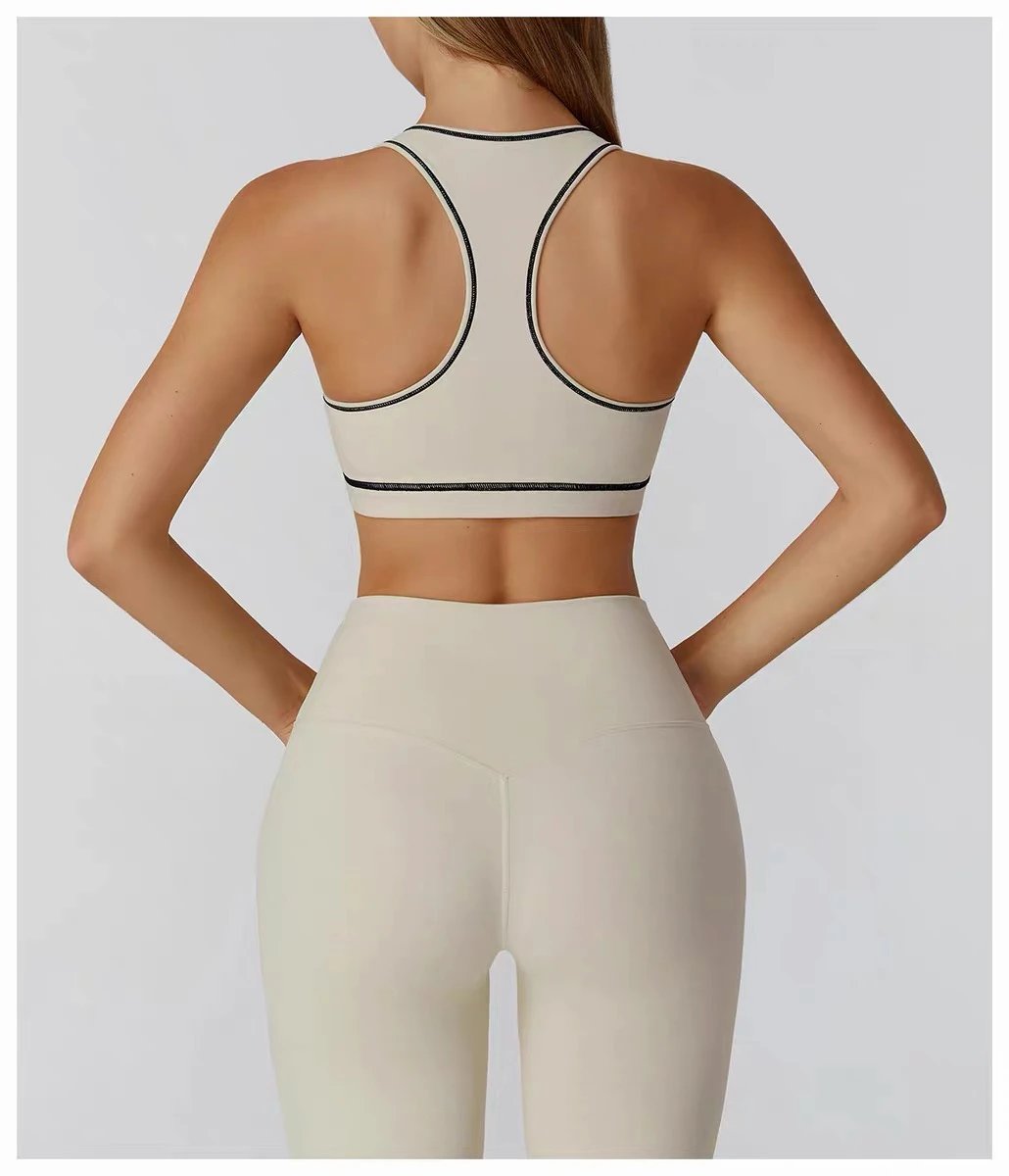 Design High-Waisted Navy Leggings with Side Stripe - 35