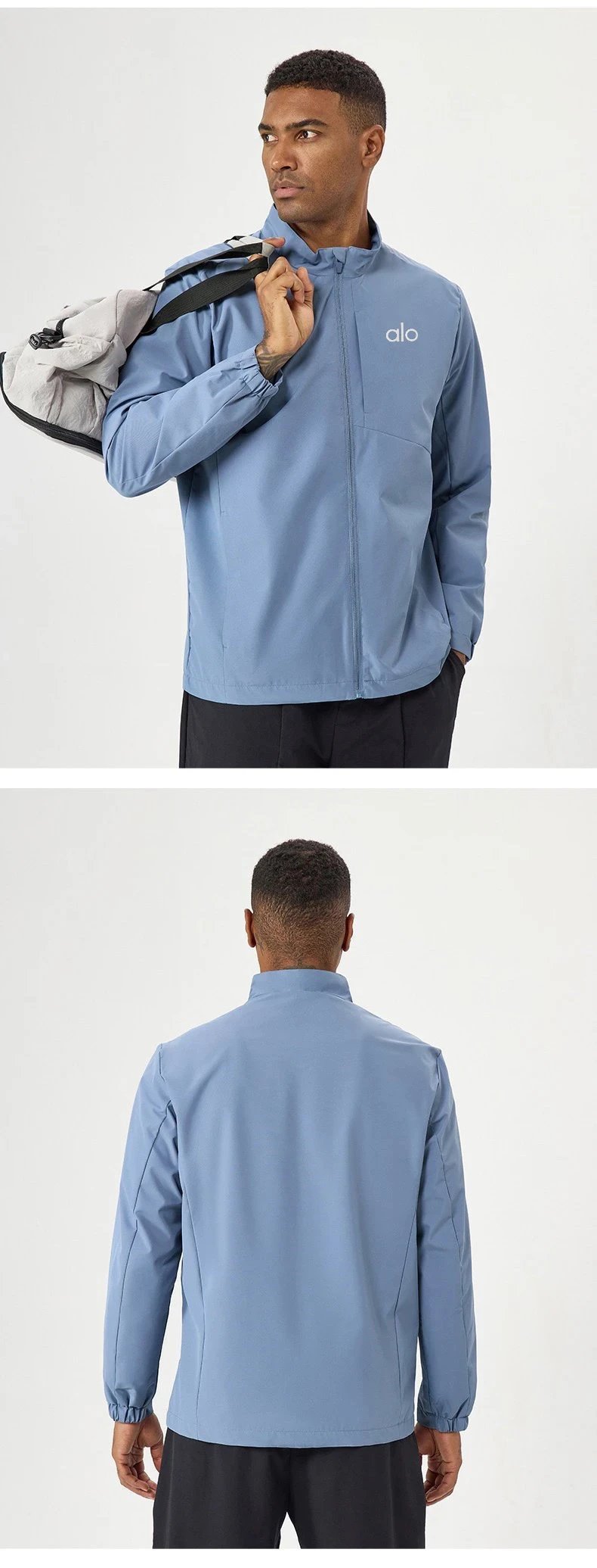 Alo Windbreaker Navy Blue Jacket - 19
