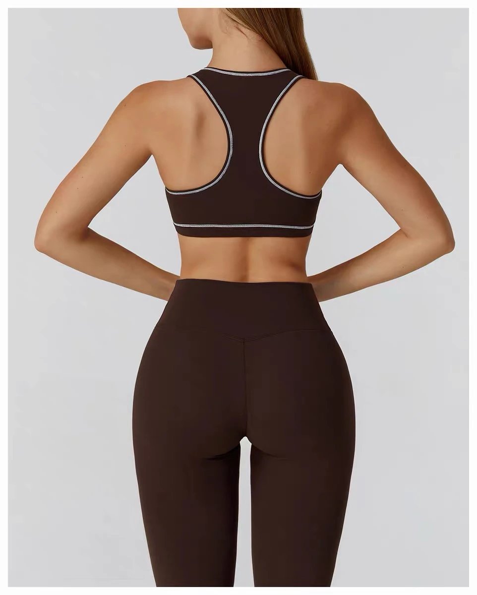 Design High-Waisted Navy Leggings with Side Stripe - 28