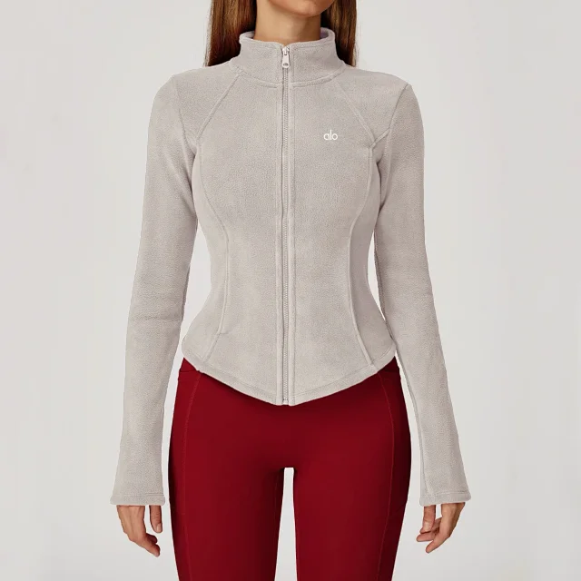 Alo Yoga Jackets Fitted Full-Zip Fleece Jacket product detail image 9