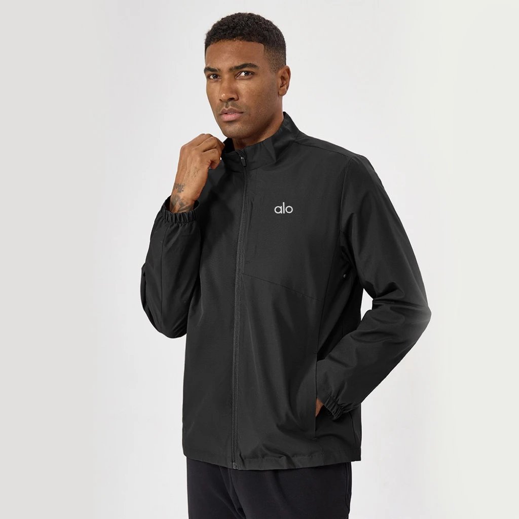 Alo Windbreaker Navy Blue Jacket - 5