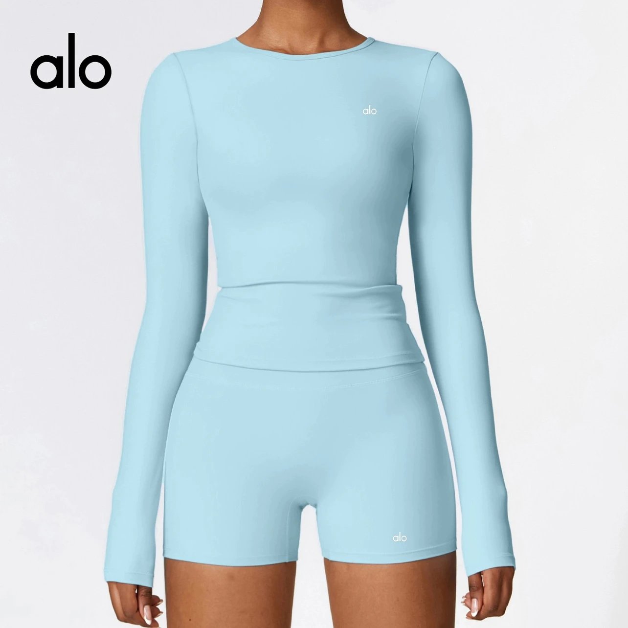 Alo Long Sleeve Top & Shorts S