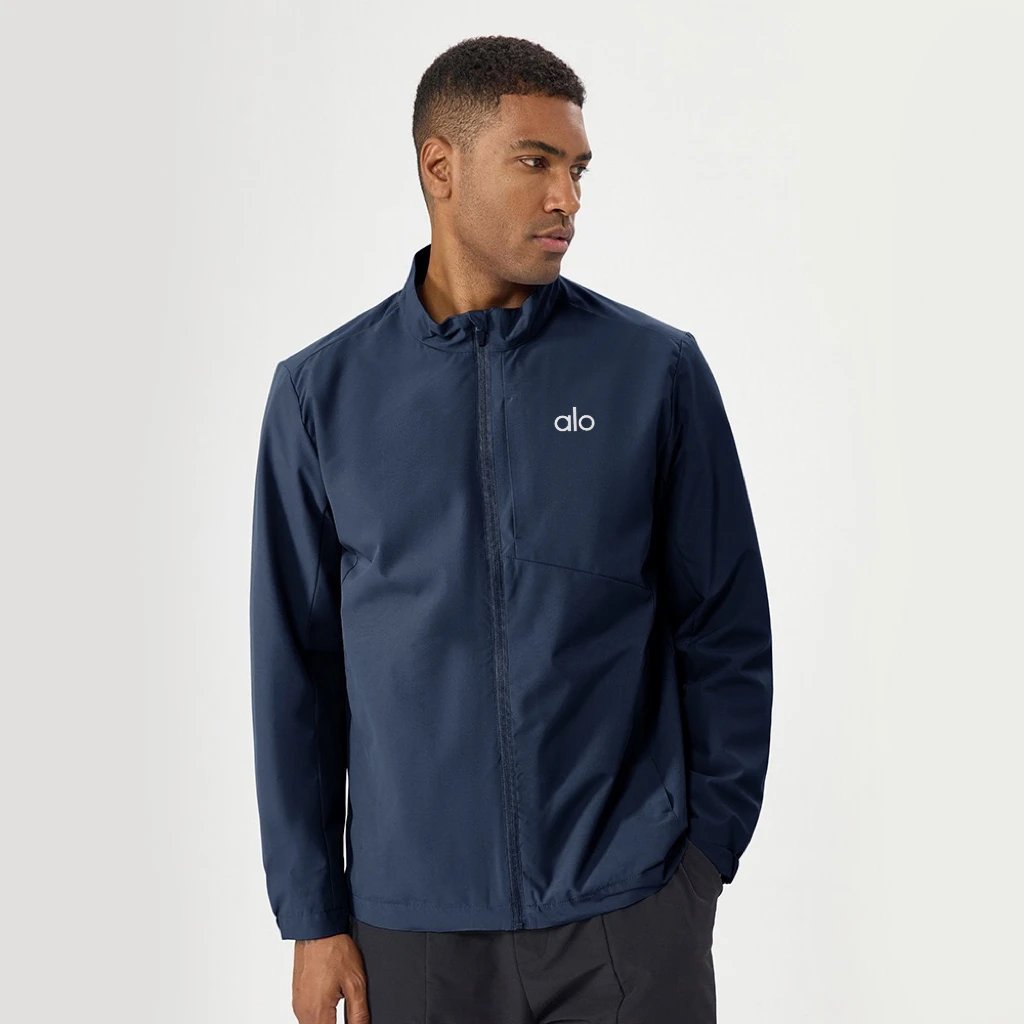 Alo Windbreaker Navy Blue Jacket - 6