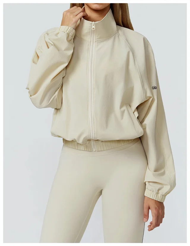 Alo Yoga Jackets Cropped Zip-Up Jacket with Stand Collar product detail image 23