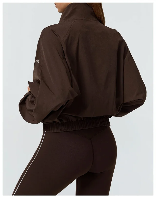 Alo Yoga Jackets Cropped Zip-Up Jacket with Stand Collar product detail image 35