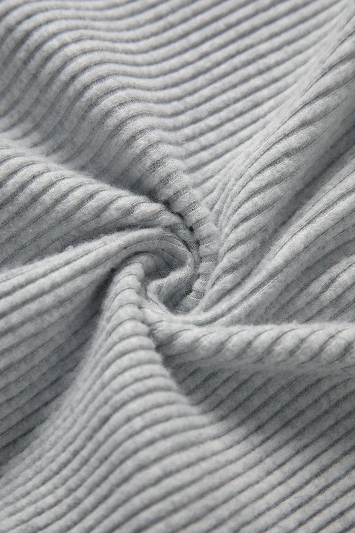Alo Ribbed Cropped Hoodie and Sweatpants Set Gray - 20