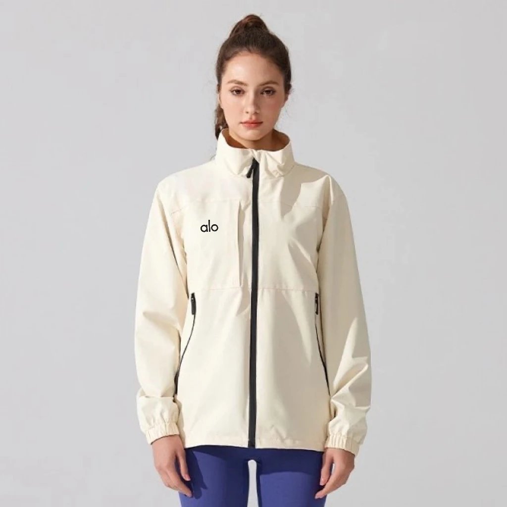 Alo Windbreaker Jacket Rust Orange Outerwear - 16
