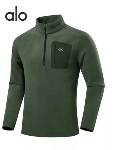 Alo Half-Zip Fleece Black Base-Layer Top - 20