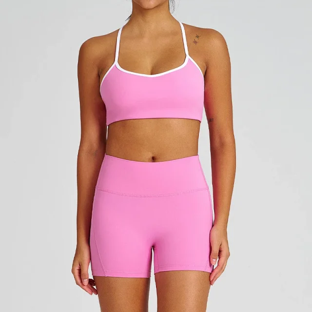 Alo Yoga Matching Sets Halter Sports Bra and High-Waisted Leggings or Shorts Set product detail image 4