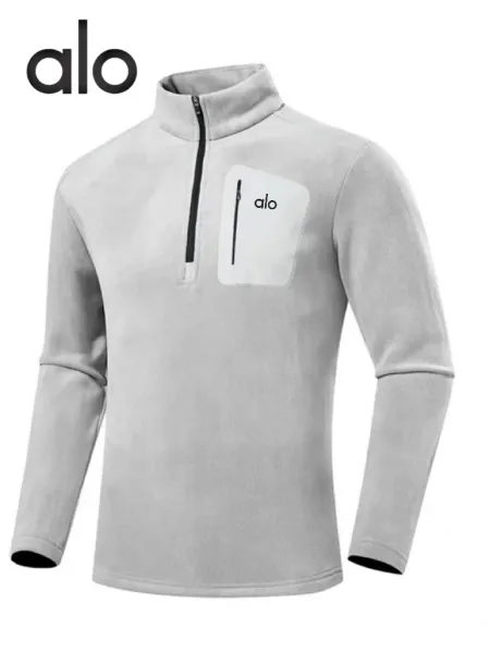 Alo Half-Zip Fleece Black Base-Layer Top - 18