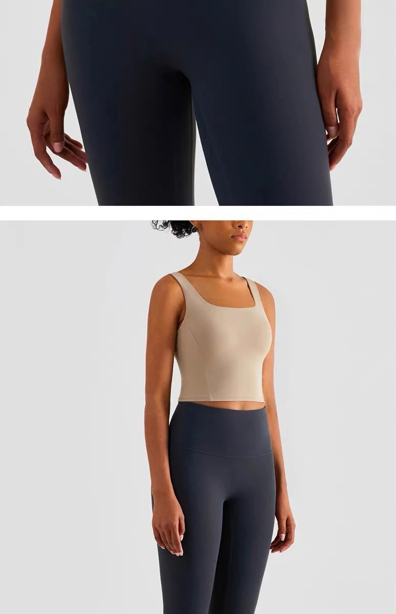Design AIO Pro Yoga Square Neck Crop Top Lavender Activewear - 40