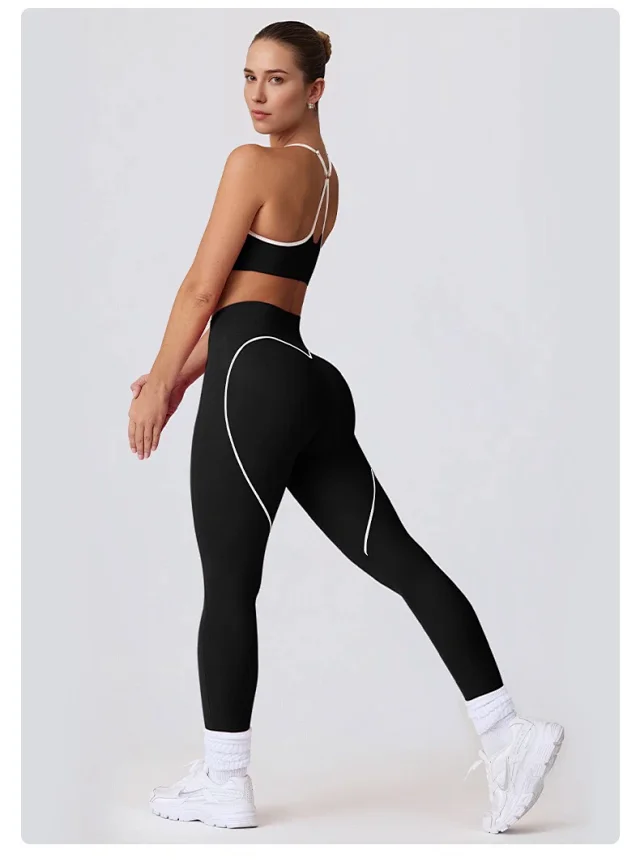Alo Yoga Matching Sets Halter Sports Bra and High-Waisted Leggings or Shorts Set product detail image 46