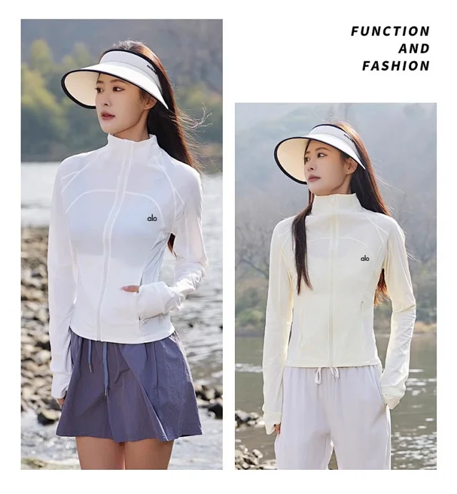 Alo Yoga Jackets Slim-fit full-zip stand-collar sports jacket with thumbhole cuffs product detail image 24