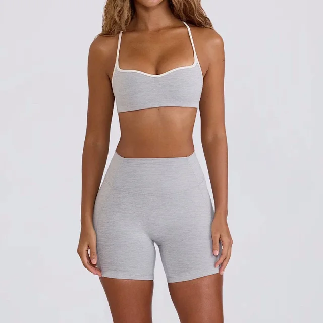 Alo Yoga Matching Sets Halter Sports Bra and High-Waisted Leggings or Shorts Set product detail image 17