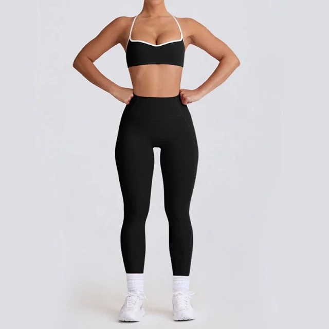 Alo Yoga Matching Sets Halter Sports Bra and High-Waisted Leggings or Shorts Set product detail image 15