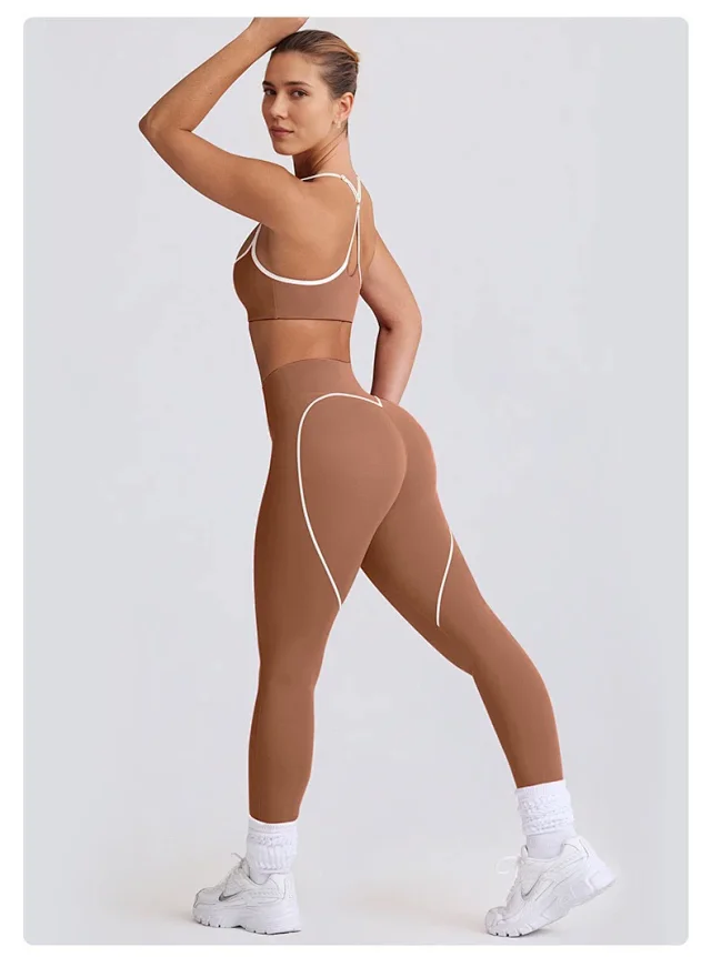 Alo Yoga Matching Sets Halter Sports Bra and High-Waisted Leggings or Shorts Set product detail image 42