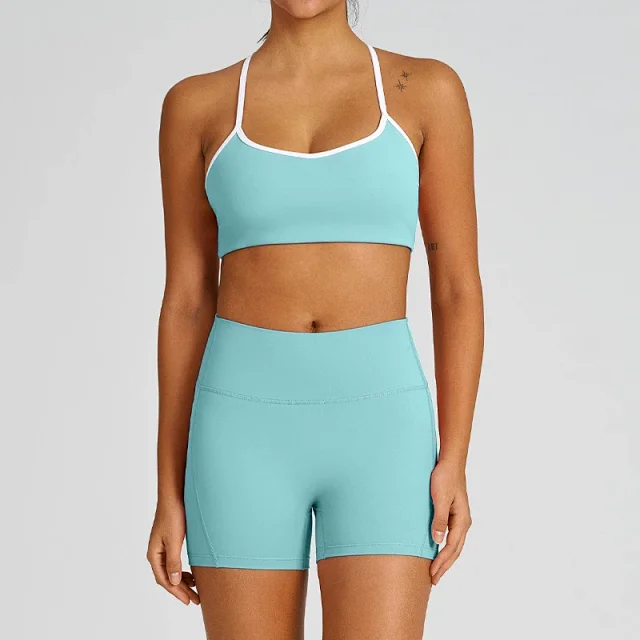 Alo Yoga Matching Sets Halter Sports Bra and High-Waisted Leggings or Shorts Set product detail image 8