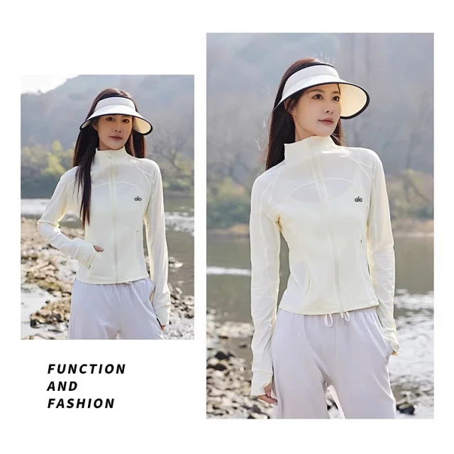Alo Yoga Jackets Slim-fit full-zip stand-collar sports jacket with thumbhole cuffs product detail image 23