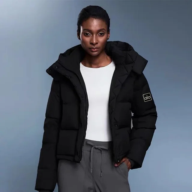 Alo Down Jackets Cropped hooded puffer jacket product detail image 3
