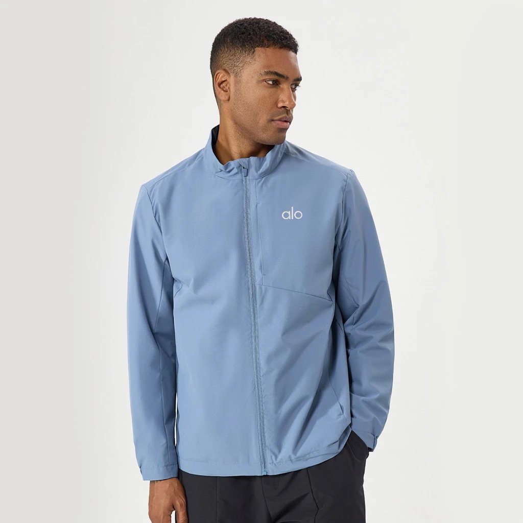 Alo Windbreaker Navy Blue Jacket - 8