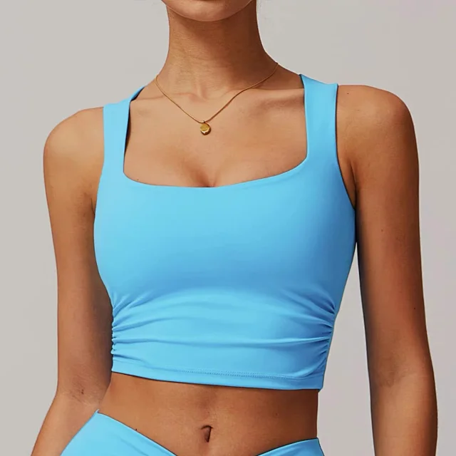 Alo Yoga Square-Neck Cropped Sports Tank Top with Side Ruching product detail image 8