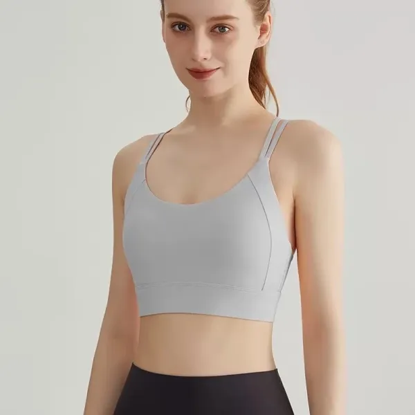 Design Racerback Sports Bra Light Gray Activewear Top - 1