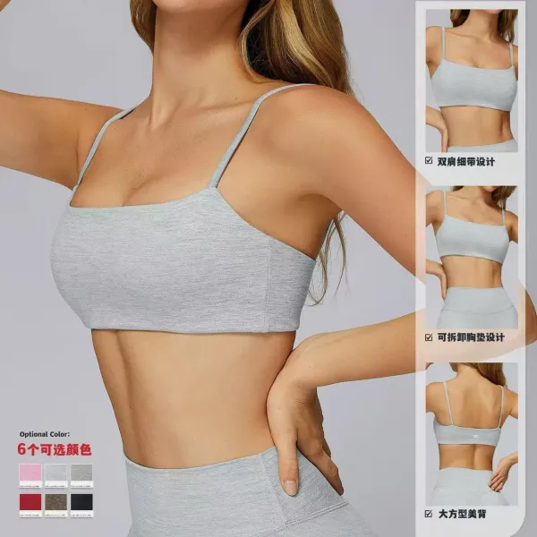 Design Square Neck Crop Top Red Activewear - 3